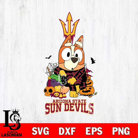 Arizona State Sun Devils Bluey Halloween NCAA Svg Eps Dxf Png File, Digital Download, Instant Download