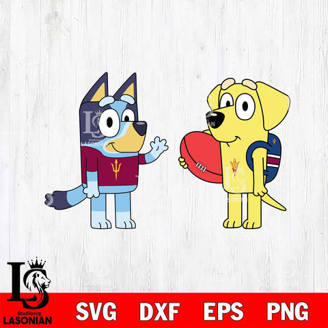 Arizona State Sun Devils Bluey & Lucky Svg Eps Dxf Png File, Digital Download, Instant Download