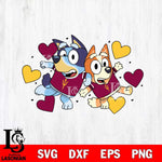 Arizona State Sun Devils Bluey heart Svg Eps Dxf Png File, Digital Download, Instant Download