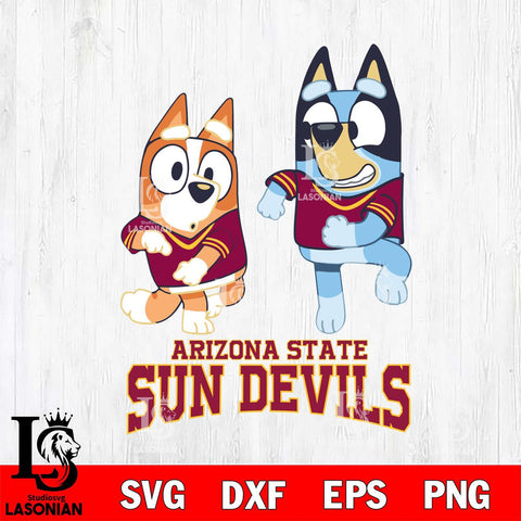 Arizona State Sun Devils Bluey with Chilli Dance Svg Eps Dxf Png File, Digital Download, Instant Download