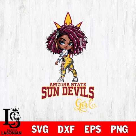 Arizona State Sun Devils Fan Girl Svg Eps Dxf Png File, Digital Download, Instant Download