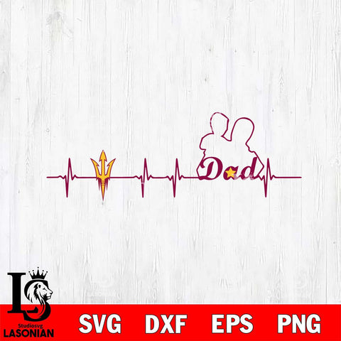 Arizona State Sun Devils Father Heart Beat Svg Eps Dxf Png File, Digital Download, Instant Download