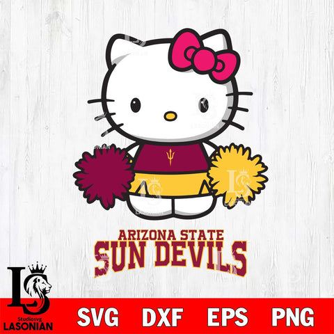 Arizona State Sun Devils Hello Kitty Cheerleader 2 Svg Eps Dxf Png File, Digital Download, Instant Download