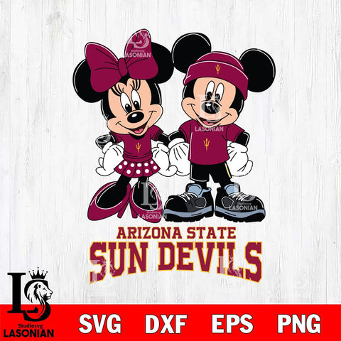 Arizona State Sun Devils Mickey Minnie Rugby ball Svg Eps Dxf Png File, NCAA svg , File Cut , Digital Download , Instant Download, Cut Svg Files