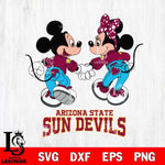 Arizona State Sun Devils Mickey Minnie Valentine Rugby Svg Eps Dxf Png File, Digital Download ,Instant Download, Cricut File