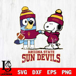 Arizona State Sun Devils Snoopy & Bluey Football Svg Eps Dxf Png File,NCAA Svg Files,Chill Guy svg ,Digital Download ,Instant Download, Cricut File