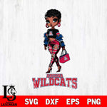 Arizona Wildcats Beautiful Black Fan Girl, Svg Eps Dxf Png File, Digital Download