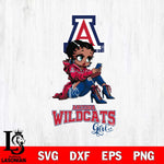 Arizona Wildcats Beauty Black Fan Girl Football, Svg Eps Dxf Png File, Digital Download