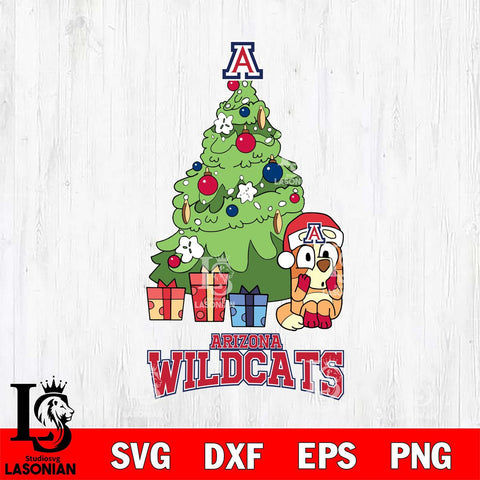 Arizona Wildcats Bluey Chilli Christmas Tree Svg Eps Dxf Png File, Digital Download