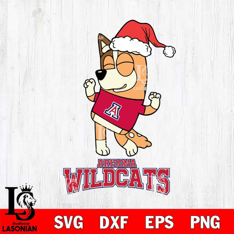 Arizona Wildcats Bluey Chilli Happy Christmas Svg Eps Dxf Png File, Digital Download