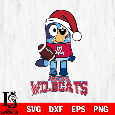 Arizona Wildcats Bluey Christmas Svg Eps Dxf Png File, Digital Download