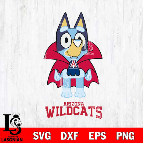 Arizona Wildcats Bluey Dracula Halloween Svg Eps Dxf Png File, Digital Download, Instant Download