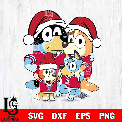 Arizona Wildcats Bluey Family Christmas Svg Eps Dxf Png File, Digital Download, Instant Download