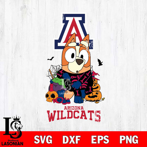 Arizona Wildcats Bluey Halloween NCAA Svg Eps Dxf Png File, Digital Download, Instant Download