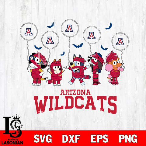 Arizona Wildcats Bluey Halloween Spooky Svg Eps Dxf Png File, Digital Download, Instant Download