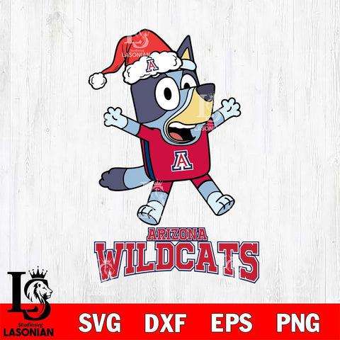 Arizona Wildcats Bluey Happy Christmas Svg Eps Dxf Png File, Digital Download