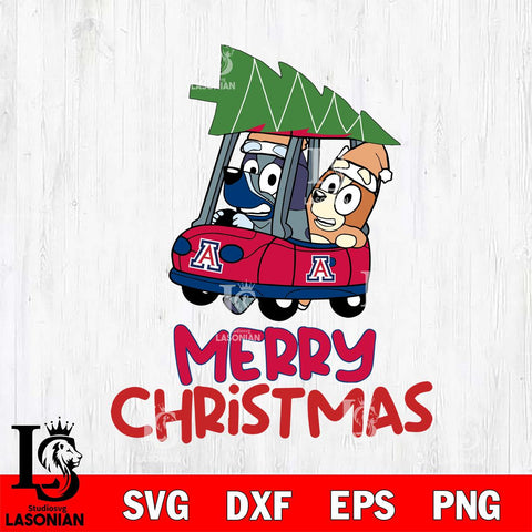 Arizona Wildcats Bluey Merry Christmas Svg Eps Dxf Png File, Digital Download