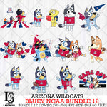 Arizona Wildcats Bluey NCAA Bundle 12 Svg Eps Dxf Png File, Digital Download, Instant Download