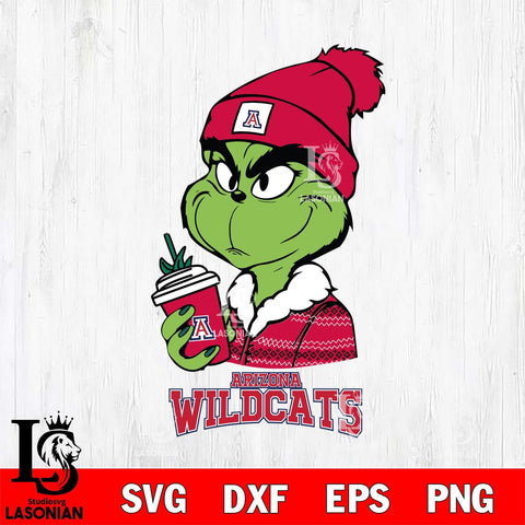 Arizona Wildcats Boujee Grinch Christmas Cut Files Cricut, Svg Dxf Eps Png file, Digital download , Silhouette