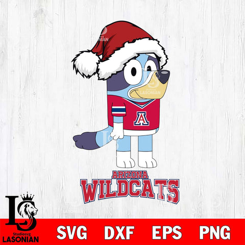 Arizona Wildcats Christmas Bluey Hat Cut Files,Bluey Cricut,Christmas Svg , Bluey svg , Digital Download, dxf eps png pdf file