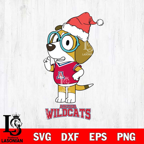 Arizona Wildcats Christmas Bluey Honey Sport Cut Files,Bluey Cricut,Christmas Svg , Bluey svg , Digital Download, dxf eps png pdf file