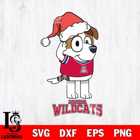 Arizona Wildcats Christmas Bluey Jack Sport Cut Files,Bluey Cricut,Christmas Svg , Bluey svg , Digital Download, dxf eps png pdf file