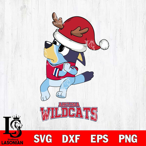 Arizona Wildcats Christmas Bluey Santa Claus Cut Files,Bluey Cricut,Christmas Svg , Bluey svg , Digital Download, dxf eps png pdf file