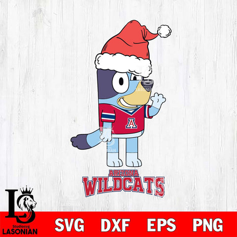 Arizona Wildcats Christmas Bluey Say Hi Cut Files,Bluey Cricut,Christmas Svg , Bluey svg , Digital Download, dxf eps png pdf file