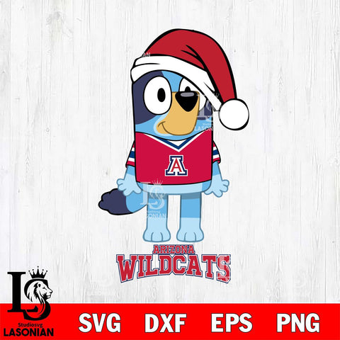 Arizona Wildcats Christmas Bluey Sport Cut Files,Bluey Cricut,Christmas Svg , Bluey svg , Digital Download, dxf eps png pdf file