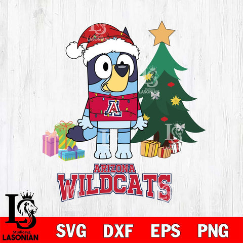 Arizona Wildcats Christmas Bluey Tree Sport Cut Files,Bluey Cricut,Christmas Svg , Bluey svg , Digital Download, dxf eps png pdf file