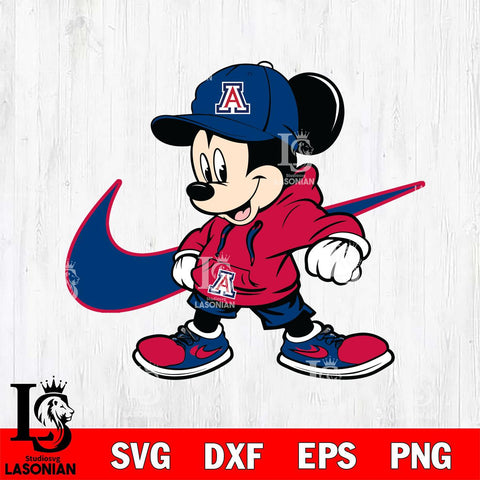 Arizona Wildcats Cool Mickey Mouse Svg Eps Dxf Png File, NCAA svg, Digital Download, Instant Download