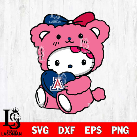 Arizona Wildcats Cute Hello Kitty 3 Svg Eps Dxf Png File, Digital Download, Instant Download