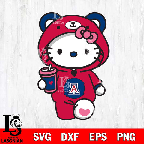 Arizona Wildcats Cute Hello Kitty Svg Eps Dxf Png File, Digital Download, Instant Download