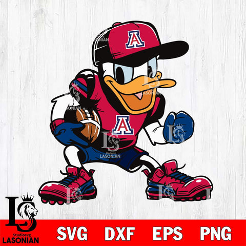 Arizona Wildcats Donal Duck Svg Eps Dxf Png File, NCAA svg, Digital Download, Instant Download