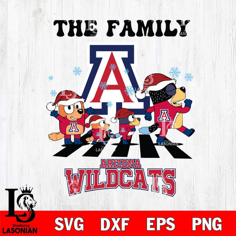 Arizona Wildcats Family Bluey Christmas Svg Eps Dxf Png File, Digital Download