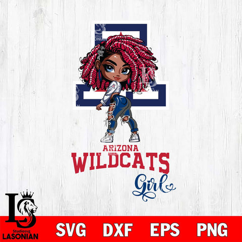 Arizona Wildcats Fan Girl Svg Eps Dxf Png File, Digital Download, Instant Download