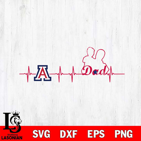 Arizona Wildcats Father Heart Beat Svg Eps Dxf Png File, Digital Download, Instant Download