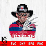 Arizona Wildcats Freddy Krueger Horror Halloween Svg Eps Dxf Png File, NCAA svg, Digital Download, Instant Download