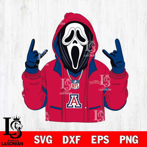 Arizona Wildcats Ghostface Scream Football Halloween Svg Eps Dxf Png File, NCAA svg, Digital Download, Instant Download