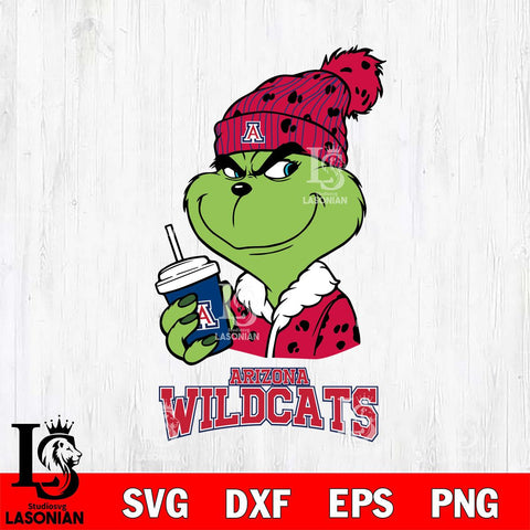 Arizona Wildcats Grinch Cofffe Christmas Cut Files Cricut, Svg Dxf Eps Png file, Digital download , Silhouette