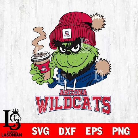 Arizona Wildcats Grinch Cofffe Hoodie Cut Files Cricut, Svg Dxf Eps Png file, Digital download , Silhouette