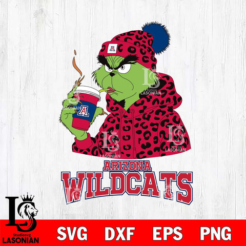 Arizona Wildcats Grinch Leopard Christmas Cut Files Cricut, Svg Dxf Eps Png file, Digital download , Silhouette