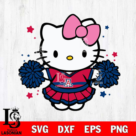 Arizona Wildcats Hello Kitty Cheerleader 10 Svg Eps Dxf Png File, Digital Download, Instant Download