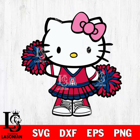 Arizona Wildcats Hello Kitty Cheerleader 11 Svg Eps Dxf Png File, Digital Download, Instant Download