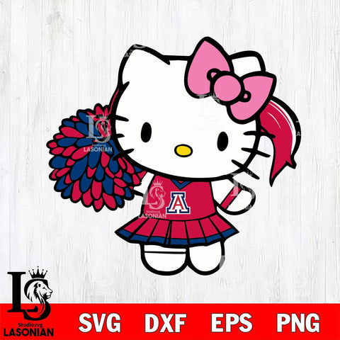 Arizona Wildcats Hello Kitty Cheerleader 12 Svg Eps Dxf Png File, Digital Download, Instant Download