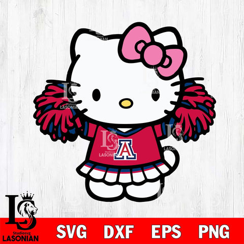 Arizona Wildcats Hello Kitty Cheerleader 3 Svg Eps Dxf Png File, Digital Download, Instant Download