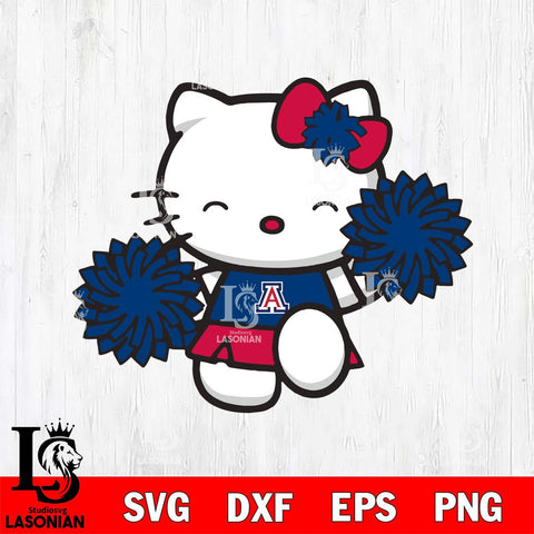 Arizona Wildcats Hello Kitty Cheerleader Svg Eps Dxf Png File, Digital Download, Instant Download