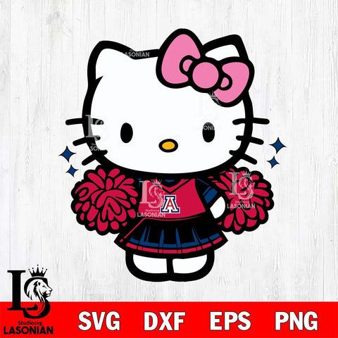 Arizona Wildcats Hello Kitty Cheerleader Svg Eps Dxf Png File, Digital Download, Instant Download