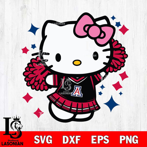 Arizona Wildcats Hello Kitty Cheerleader 4 Svg Eps Dxf Png File, Digital Download, Instant Download