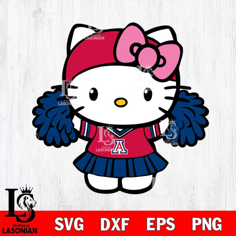 Arizona Wildcats Hello Kitty Cheerleader 5 Svg Eps Dxf Png File, Digital Download, Instant Download